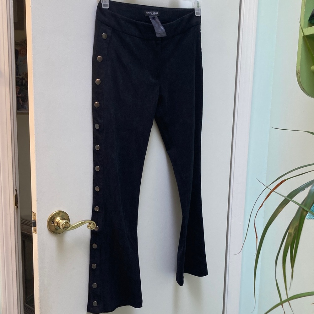 David Lerner Midnight Flare Pants with Button Accents